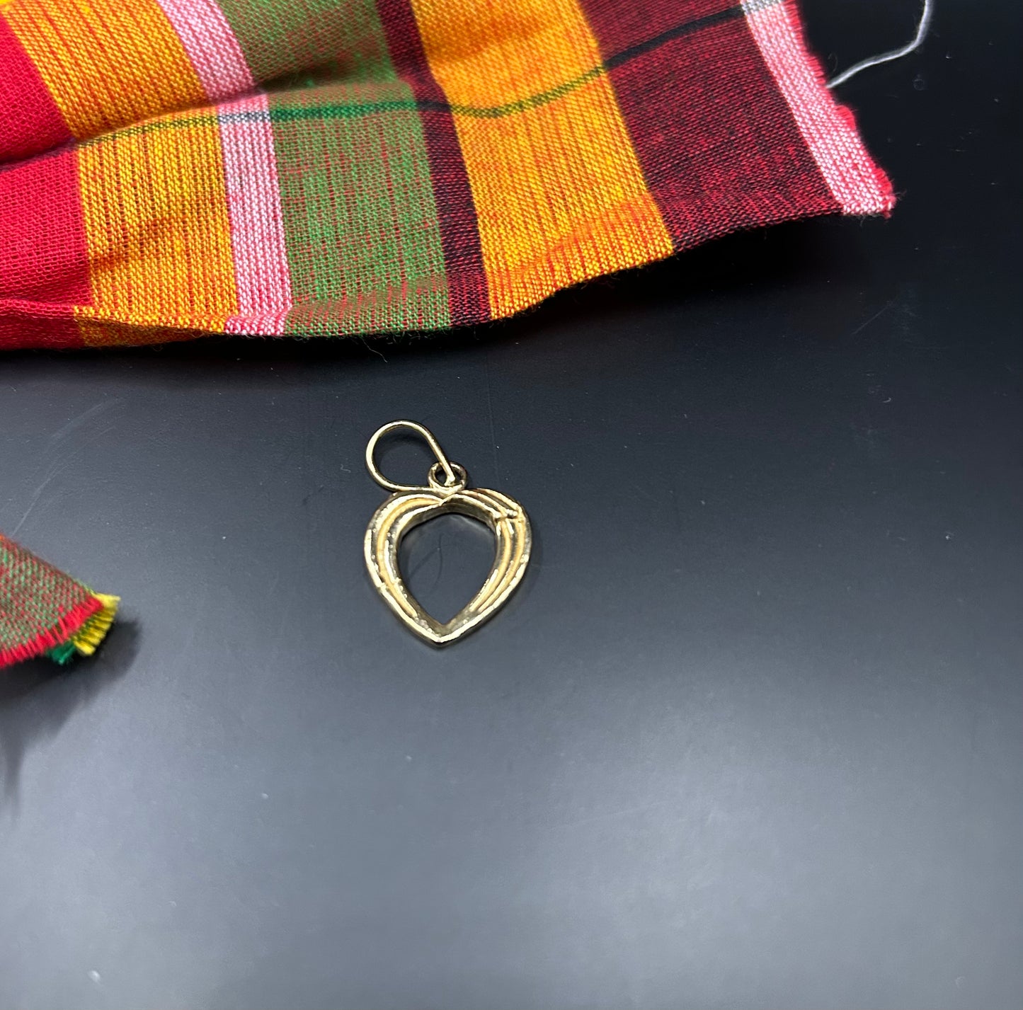 Gold Angel Heart Charm