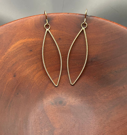 Gold Double Point Earrings