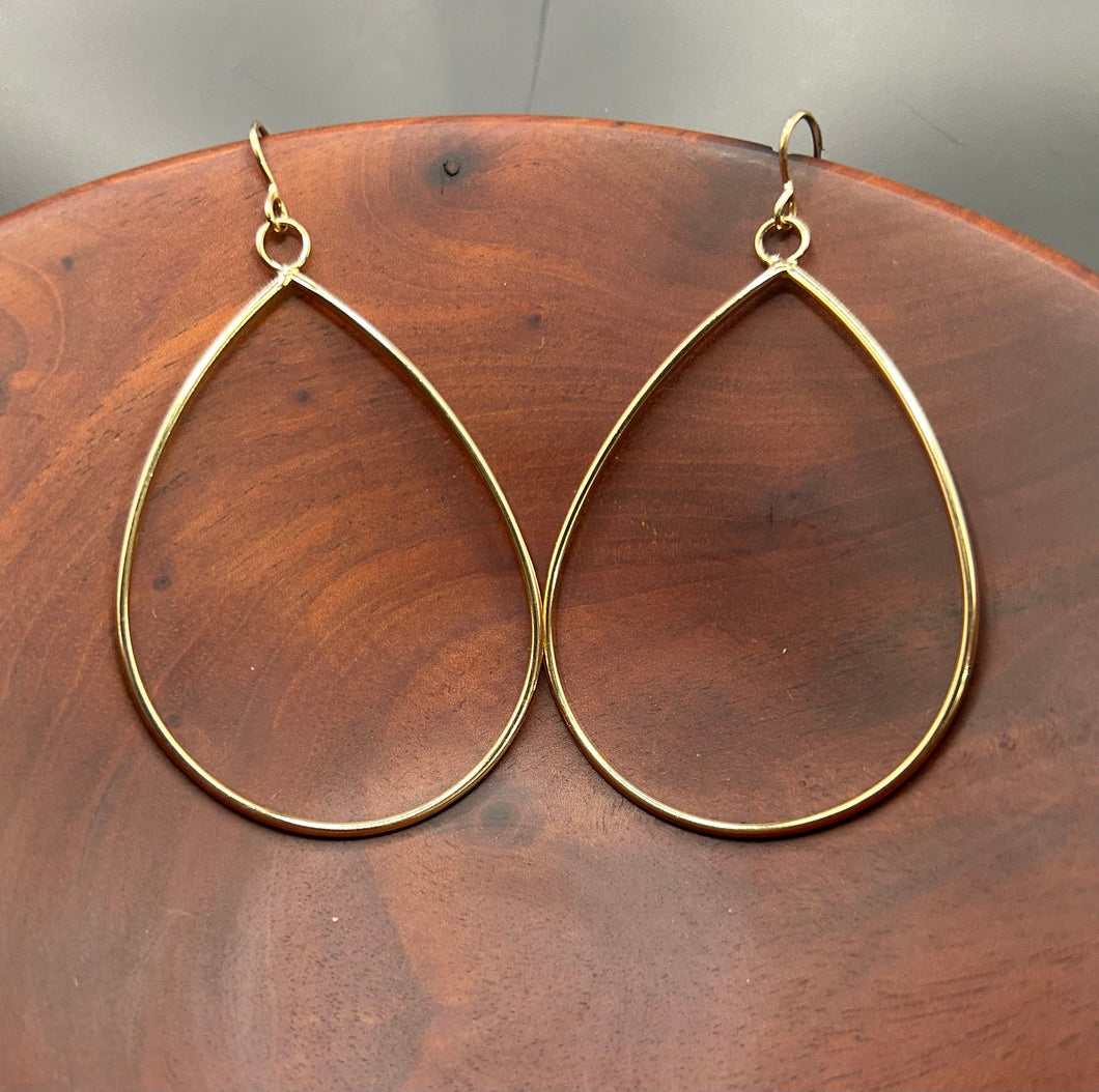 Gold Large Teardrop Earrings