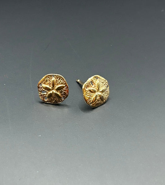 Gold Sand Dollar Studs
