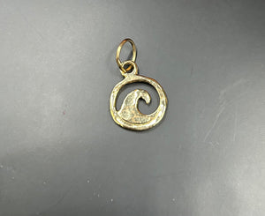 Gold Wave Charm