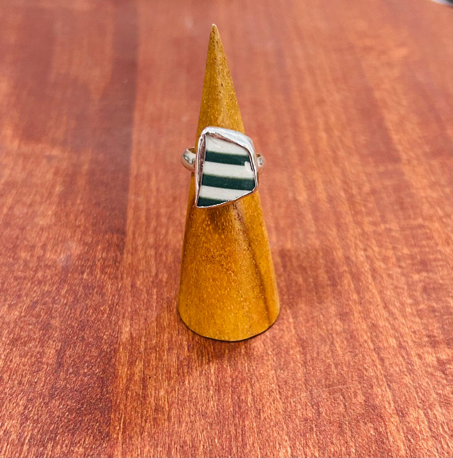 Green Stripes Chaney Ring