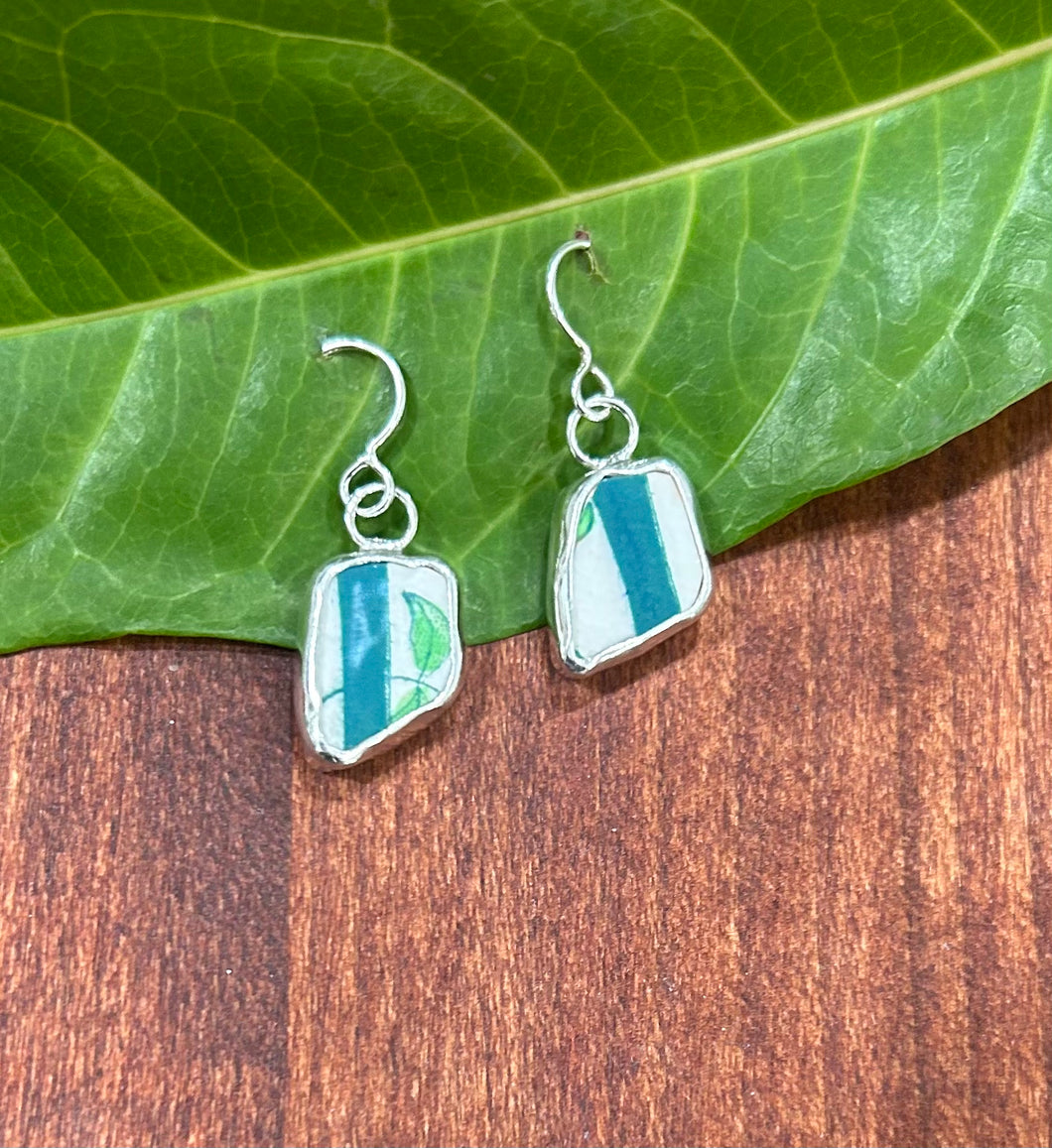 Teal Stripes Chaney Earrings