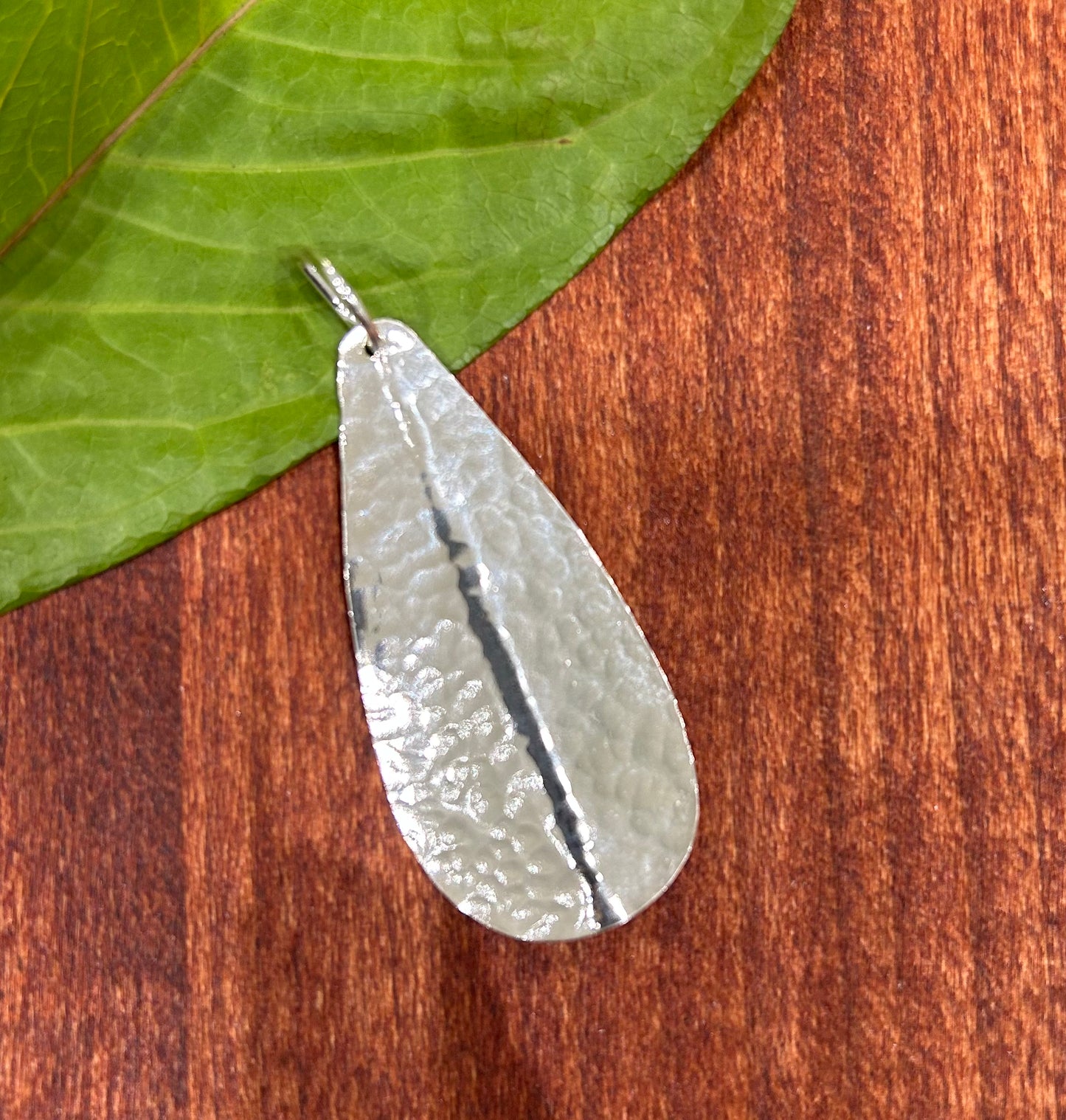 Leaf Round Hammer  Pendant