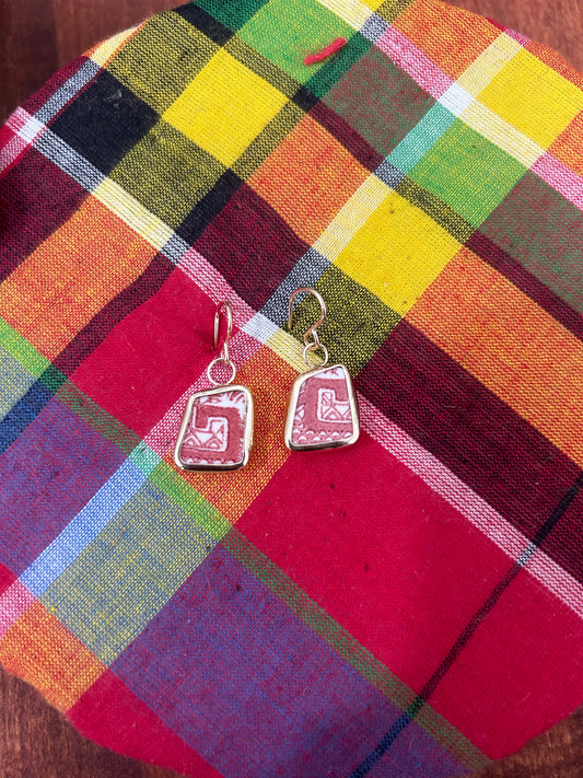 Red Scales Gold Chaney Earrings