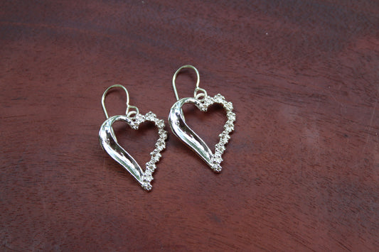 Heart With Flower Earrings