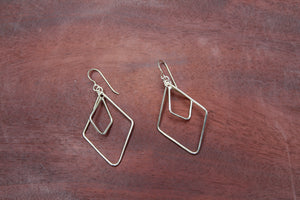 Diamond Tile Earrings