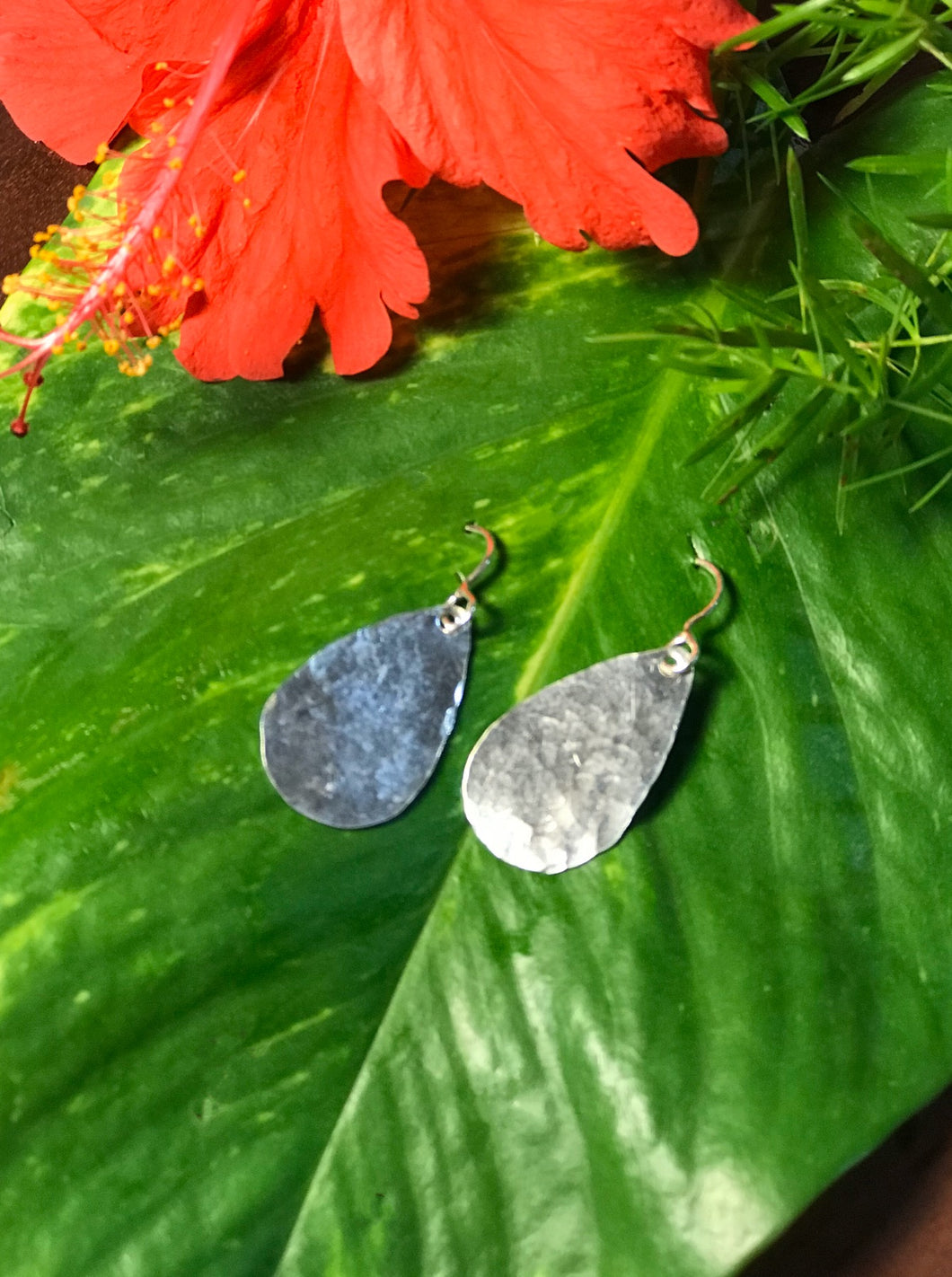 Tear Drop Hammer Earrings